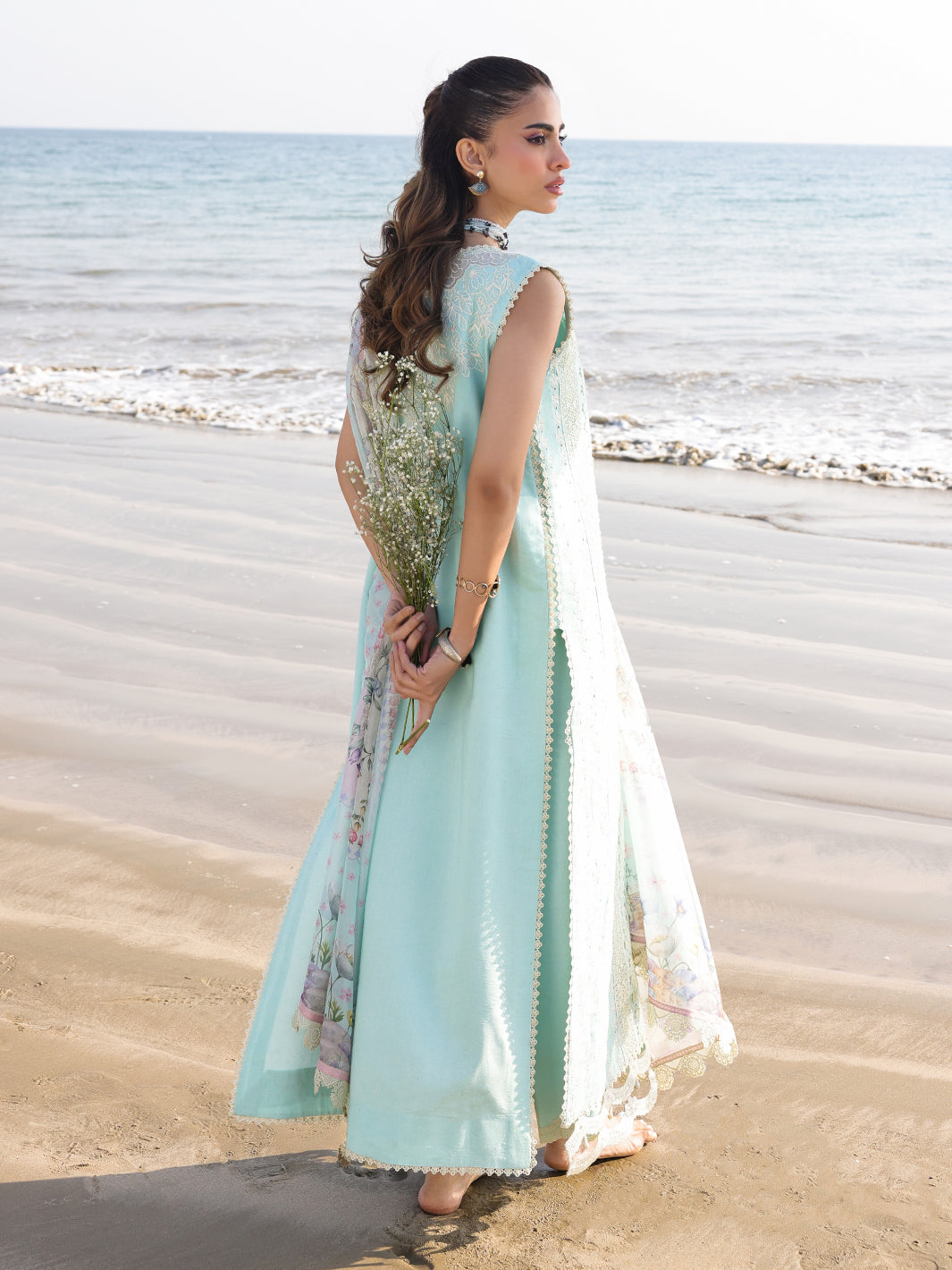 Faiza Faisal | Marine Luxury Lawn 25 | AINE by Faiza Faisal - Designer Dress - Type: Ladies Clothes - Available at Libayah - 100% Original