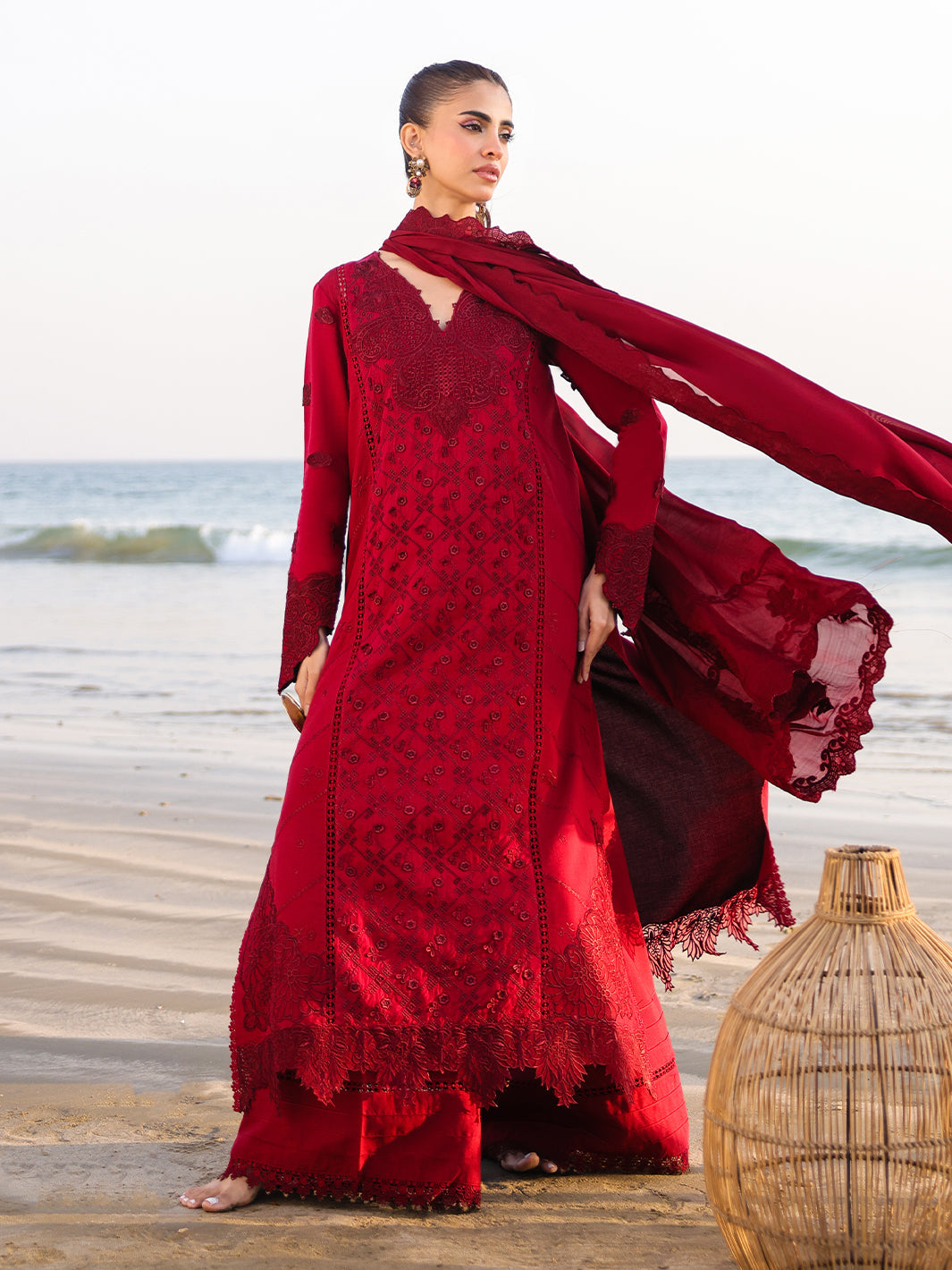 Faiza Faisal | Marine Luxury Lawn 25 | TARA by Faiza Faisal - Designer Dress - Type: Ladies Clothes - Available at Libayah - 100% Original
