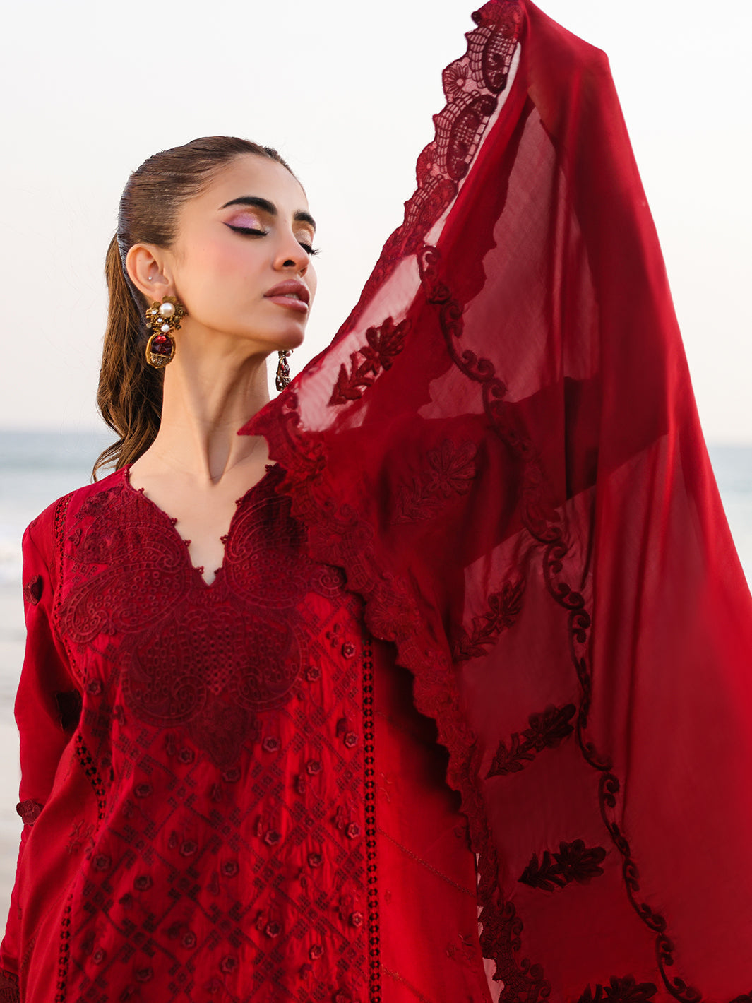 Faiza Faisal | Marine Luxury Lawn 25 | TARA by Faiza Faisal - Designer Dress - Type: Ladies Clothes - Available at Libayah - 100% Original