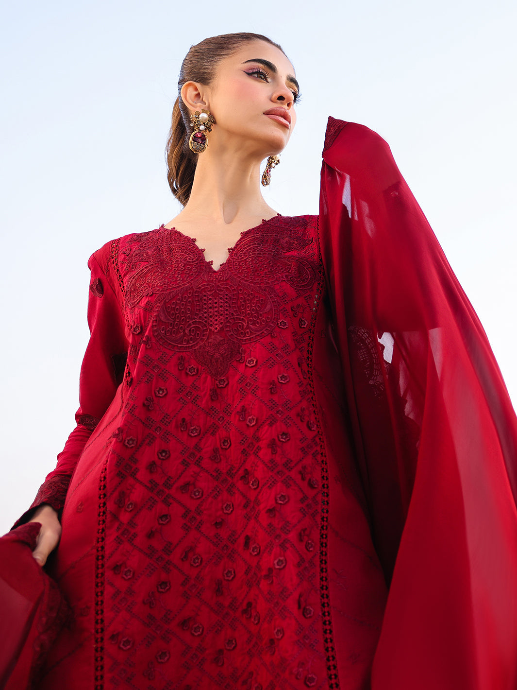Faiza Faisal | Marine Luxury Lawn 25 | TARA by Faiza Faisal - Designer Dress - Type: Ladies Clothes - Available at Libayah - 100% Original