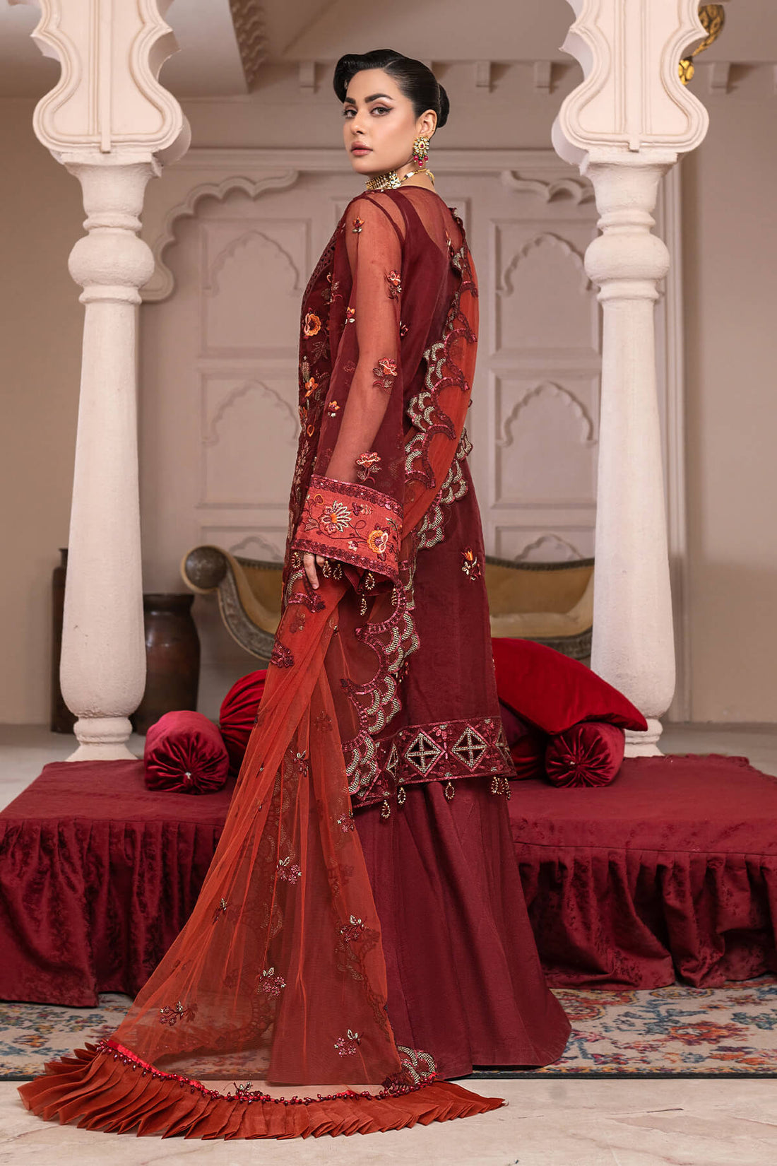 Janique | Luxury Collection 24 | D-007 Red Stone by Janique - Designer Dress - Type: Ladies Clothes - Available at Libayah - 100% Original