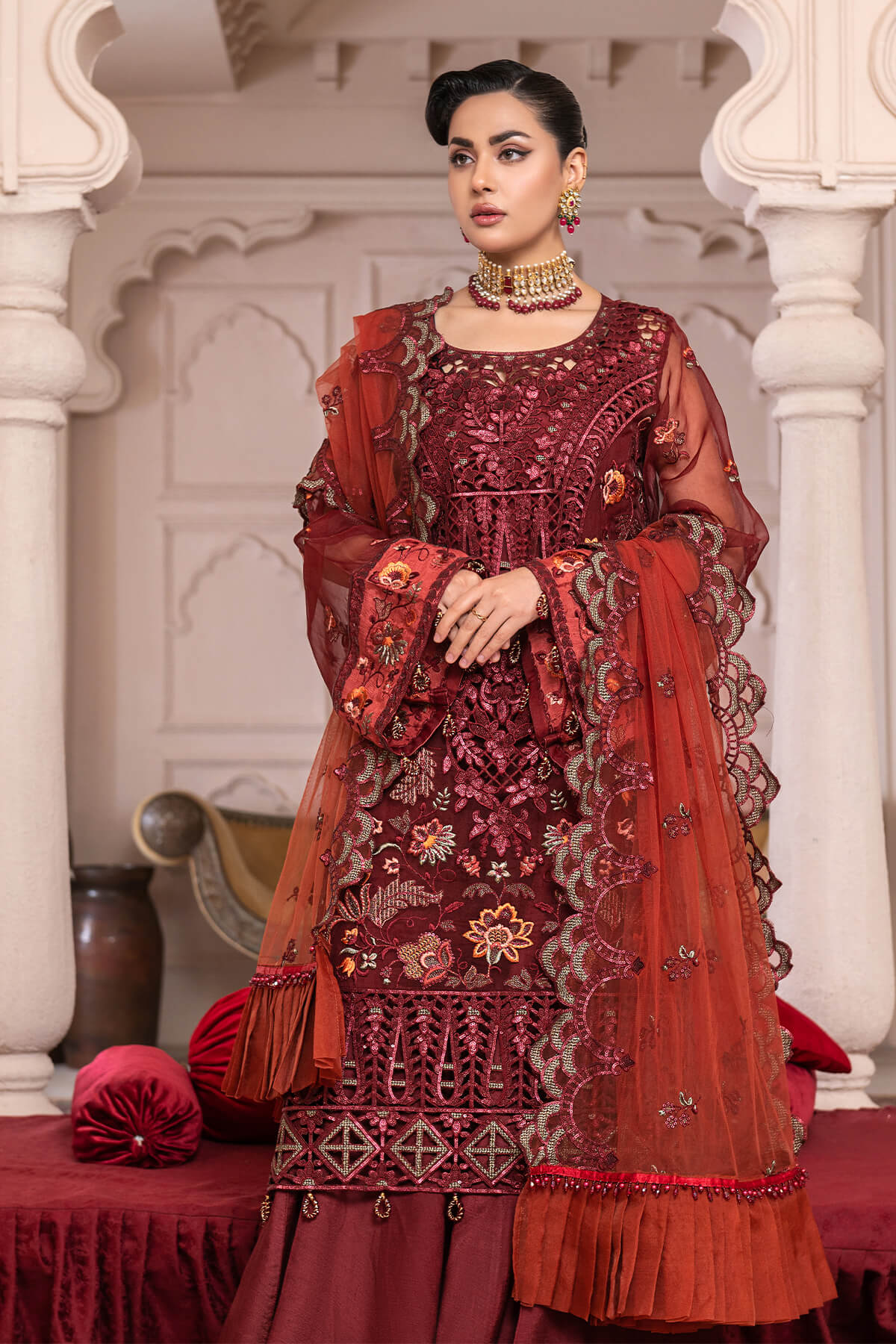 Janique | Luxury Collection 24 | D-007 Red Stone by Janique - Designer Dress - Type: Ladies Clothes - Available at Libayah - 100% Original