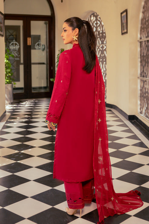 Kross Kulture | Luxury Baharaneh | Crimson KLX-00733 by Kross Kulture - Designer Dress - Type: Ladies Clothes - Available at Libayah - 100% Original