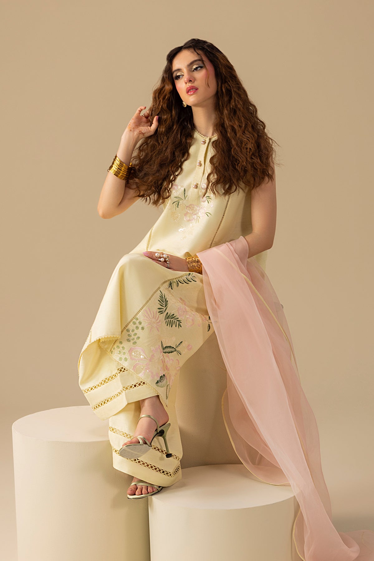 Erum Khan | Lillia Summer Edit | Butter Daze by Erum Khan - Designer Dress - Type: Ladies Clothes - Available at Libayah - 100% Original