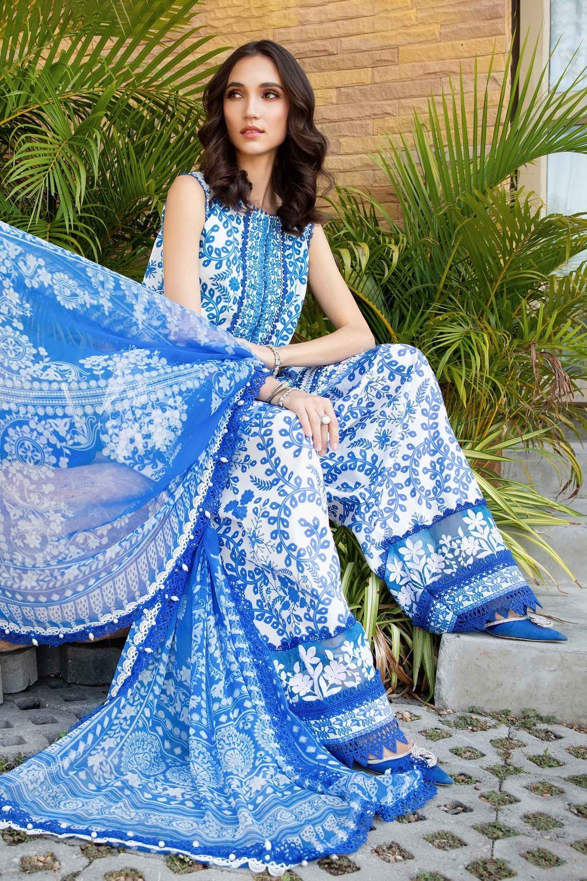 Maria B | M Prints 25 | MPT-2504-B by Maria B - Designer Dress - Type: Ladies Clothes - Available at Libayah - 100% Original