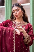 Kross Kulture | Luxury Baharaneh | Baharaneh (Maroon) KLX-00922 by Kross Kulture - Designer Dress - Type: Ladies Clothes - Available at Libayah - 100% Original