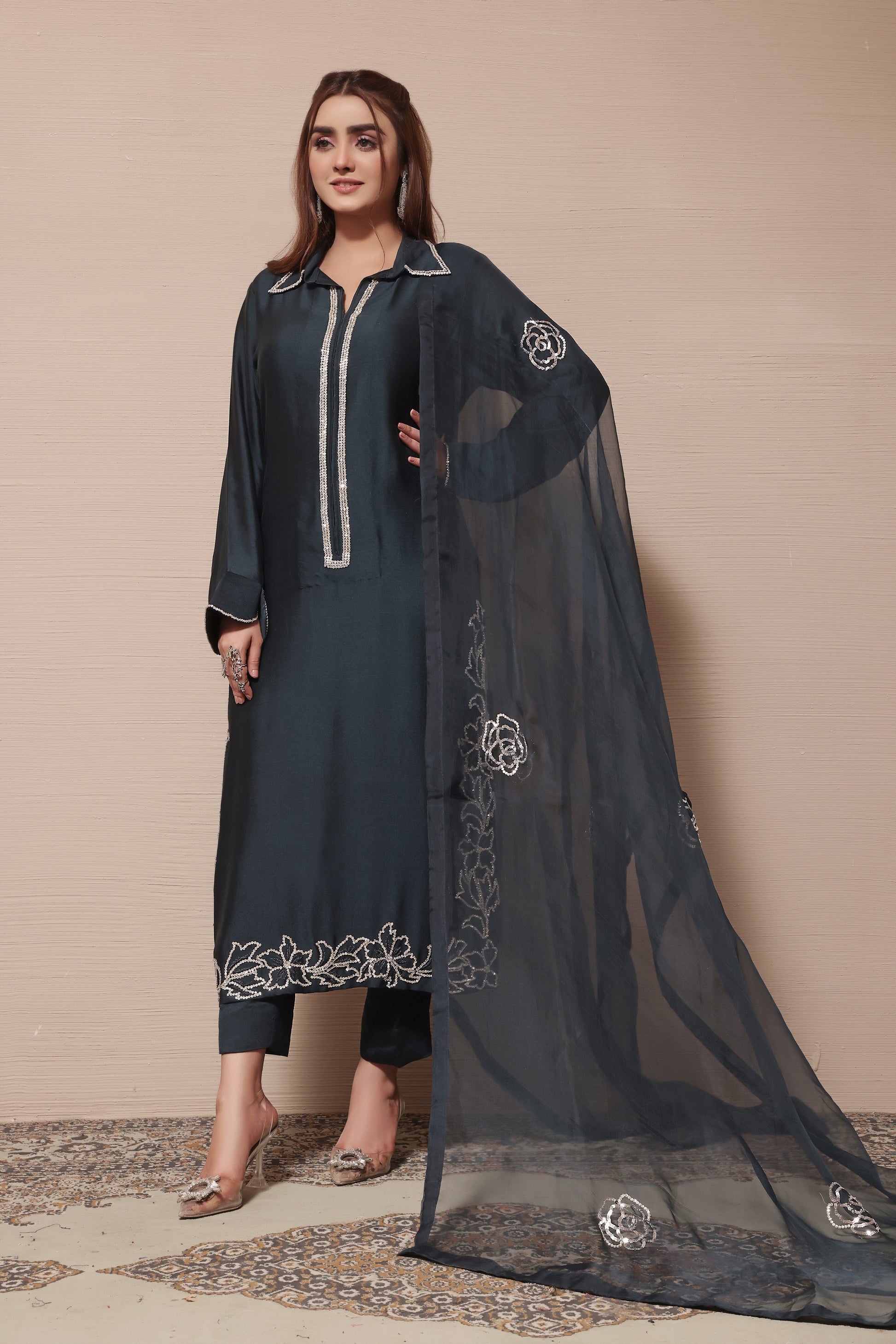 Mona Imran | Melange Formals | DE LUXE - 01 by Mona Imran - Designer Dress - Type: Ladies Clothes - Available at Libayah - 100% Original