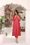 Wahajmkhan | Sitara Formals | CARROT PINK AND MAGENTA OUTFIT by Wahaj M.Khan - Designer Dress - Type: Ladies Clothes - Available at Libayah - 100% Original