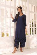 Wahajmkhan | Sitara Formals | NAVY & GOLD OUTFIT by Wahaj M.Khan - Designer Dress - Type: Ladies Clothes - Available at Libayah - 100% Original