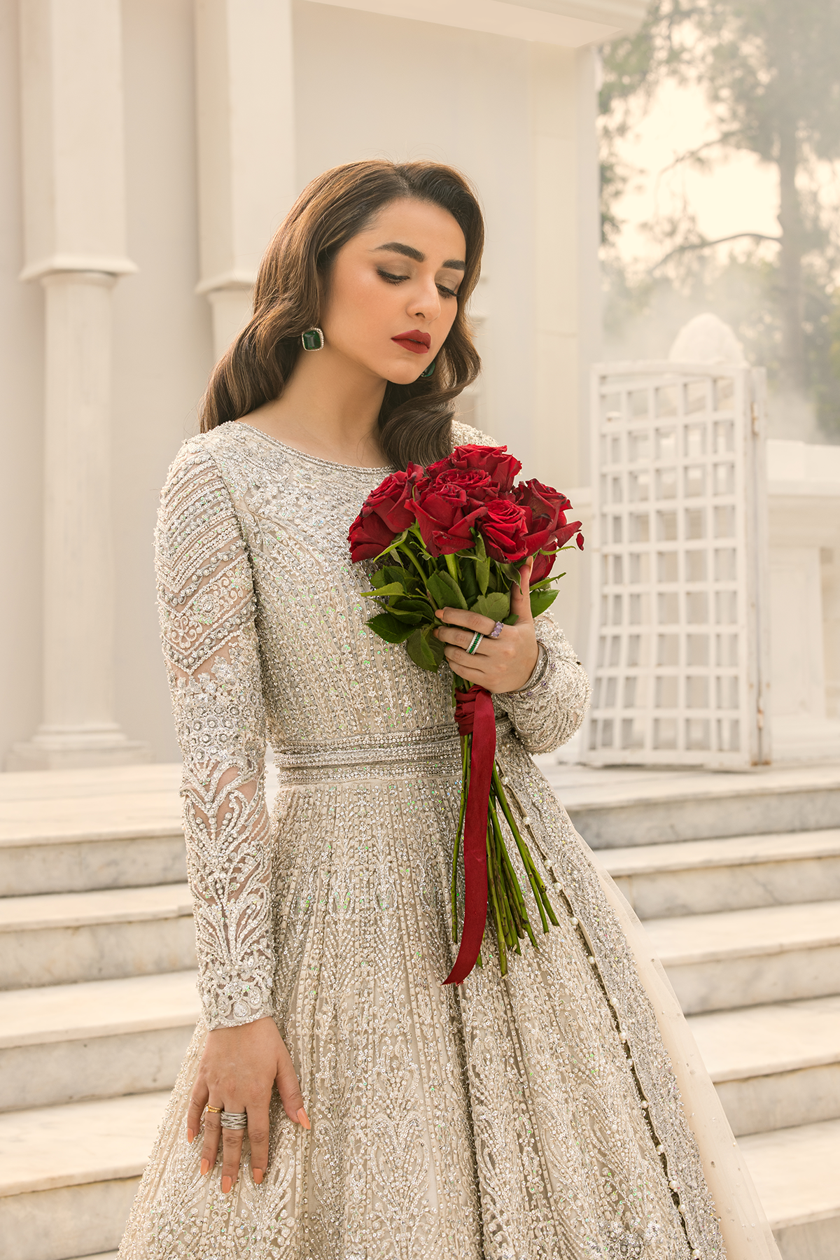 Erum Khan | Iris Bridal Couture 24 | DIAMOND DEWDROP by Erum Khan - Designer Dress - Type: Bridal - Available at Libayah - 100% Original