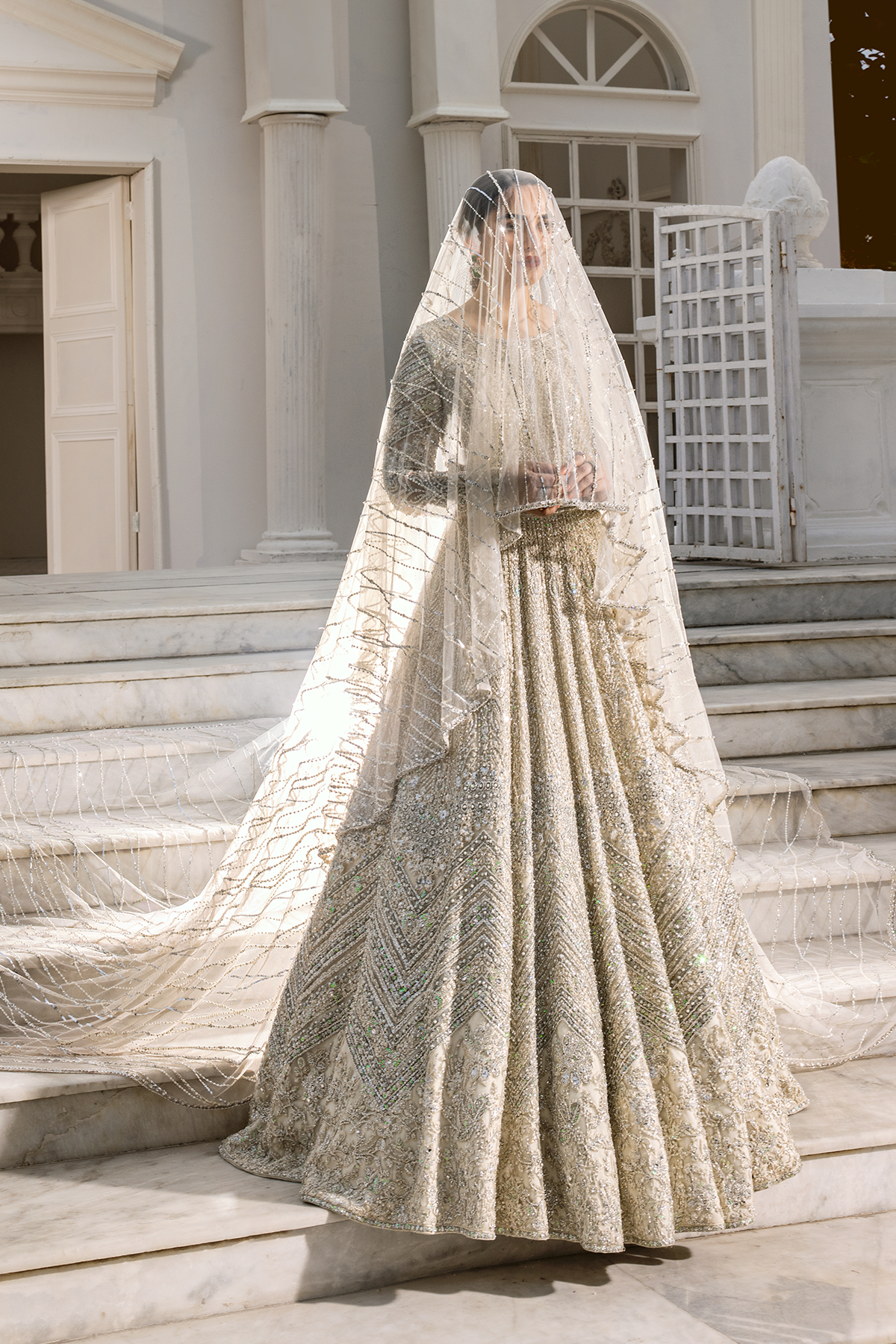 Erum Khan | Iris Bridal Couture 24 | DIAMOND DEWDROP by Erum Khan - Designer Dress - Type: Bridal - Available at Libayah - 100% Original