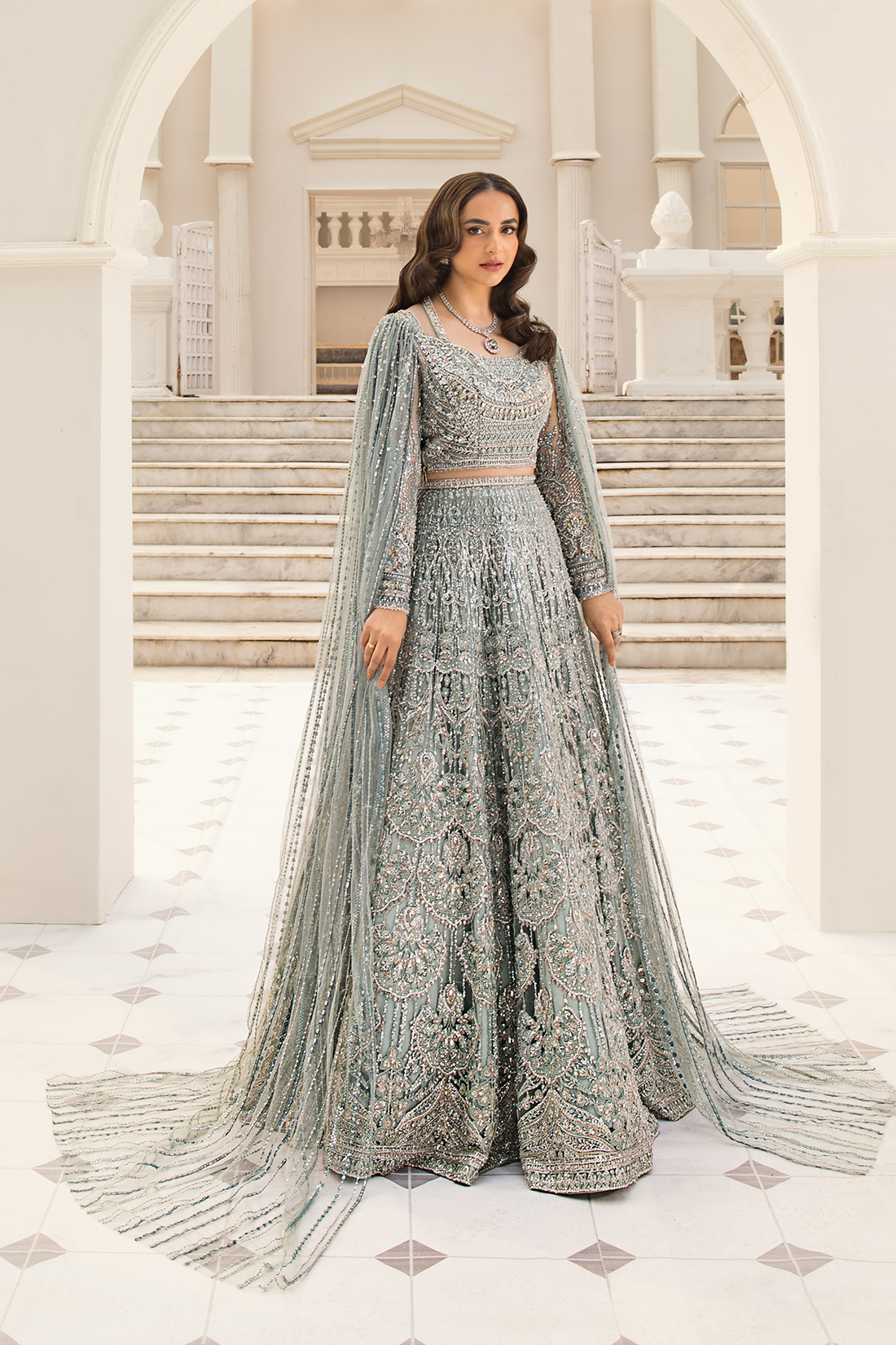 Erum Khan | Iris Bridal Couture 24 | MINTY BREEZE by Erum Khan - Designer Dress - Type: Bridal - Available at Libayah - 100% Original