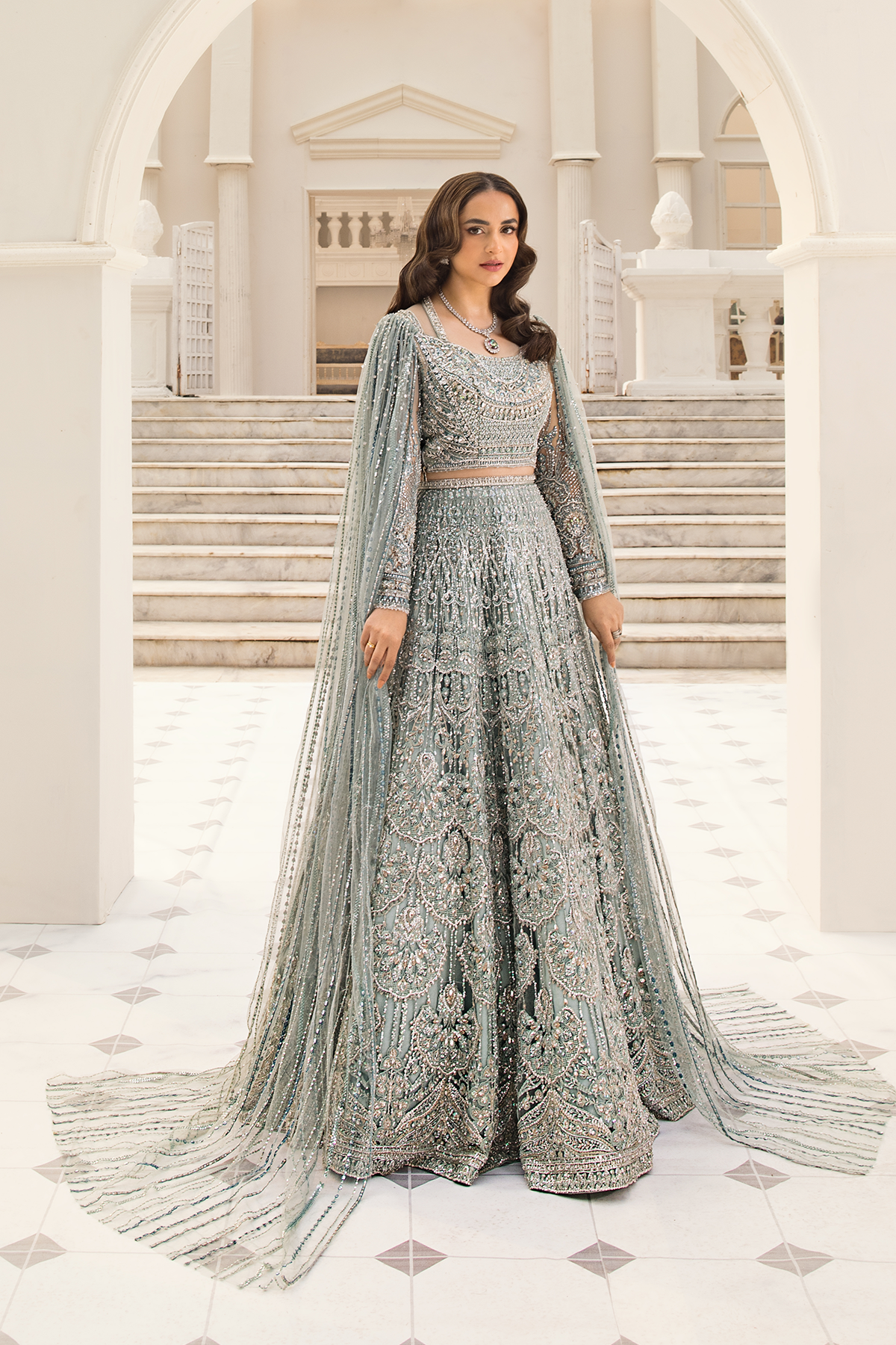 Erum Khan | Iris Bridal Couture 24 | MINTY BREEZE by Erum Khan - Designer Dress - Type: Bridal - Available at Libayah - 100% Original