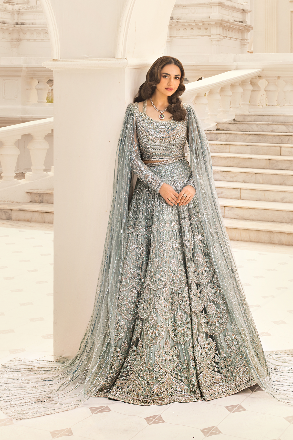 Erum Khan | Iris Bridal Couture 24 | MINTY BREEZE by Erum Khan - Designer Dress - Type: Bridal - Available at Libayah - 100% Original