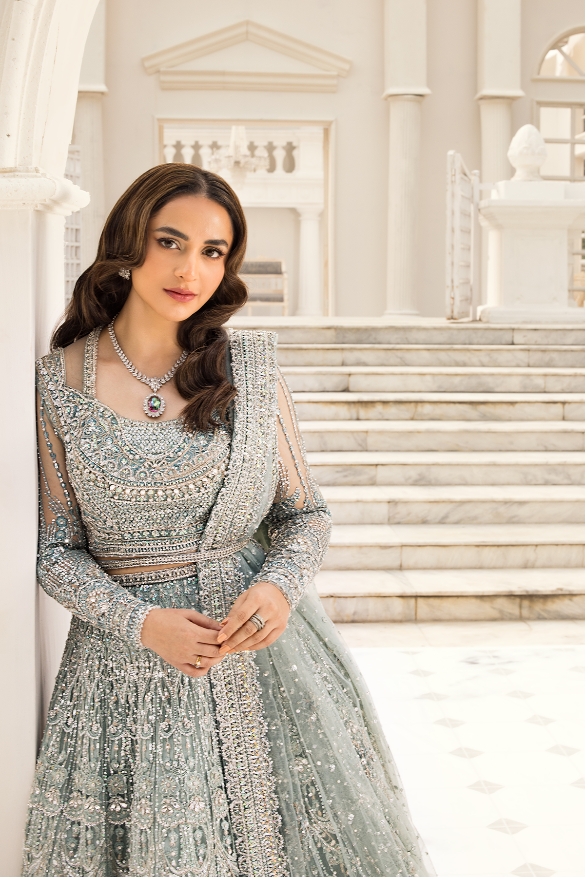 Erum Khan | Iris Bridal Couture 24 | MINTY BREEZE by Erum Khan - Designer Dress - Type: Bridal - Available at Libayah - 100% Original