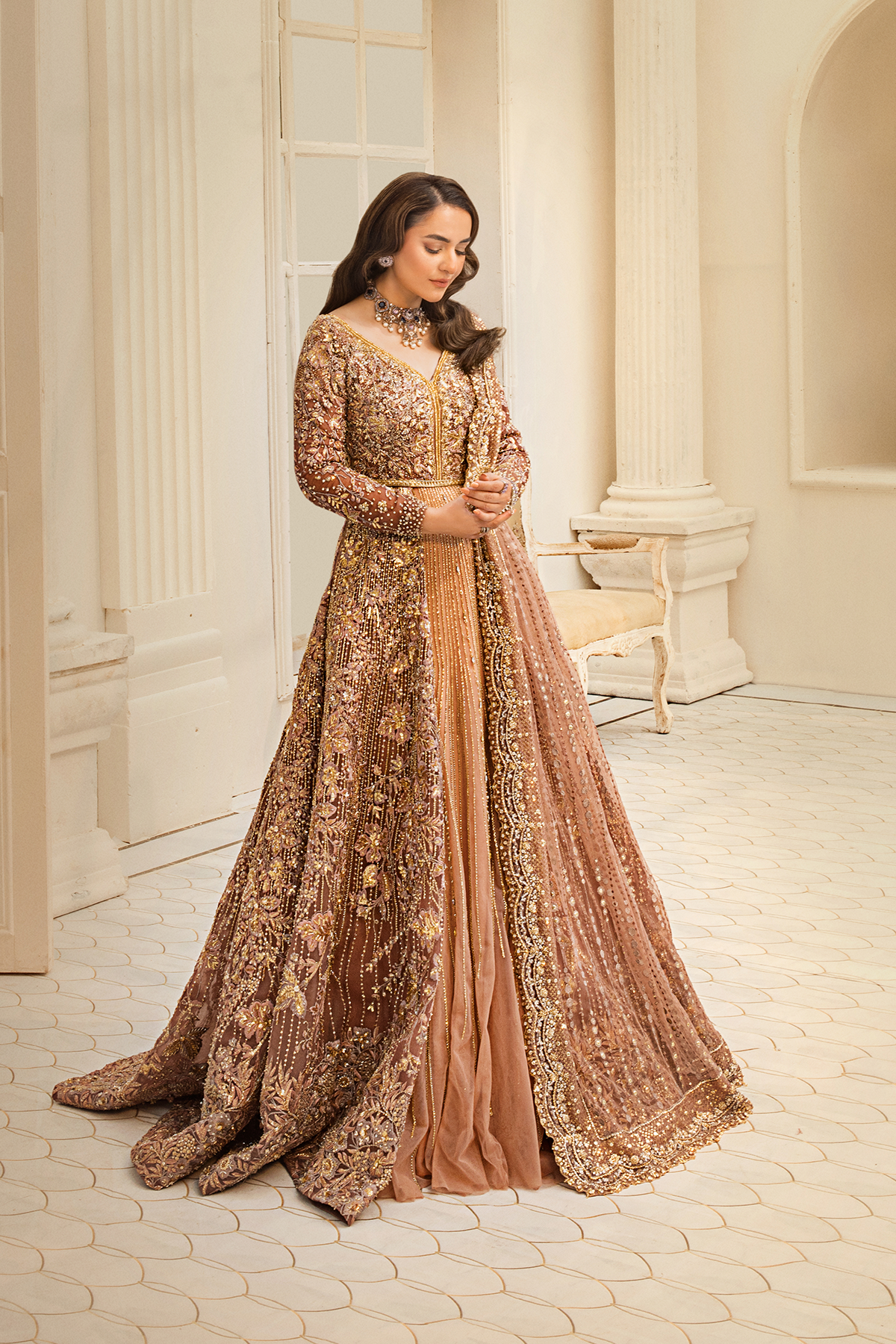 Erum Khan | Iris Bridal Couture 24 | SAPPHIRE SERENITY by Erum Khan - Designer Dress - Type: Bridal - Available at Libayah - 100% Original