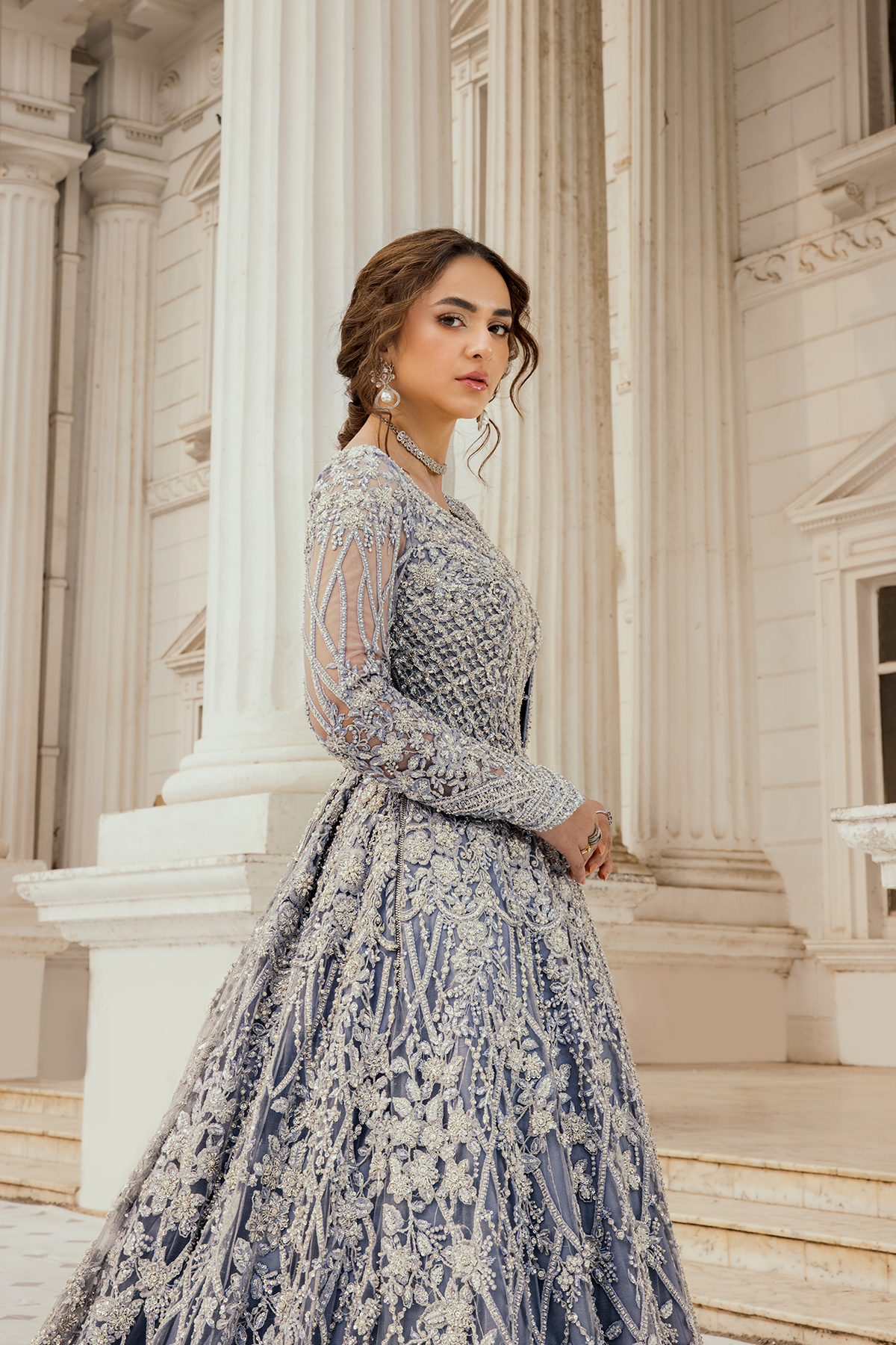 Erum Khan | Iris Bridal Couture 24 | MOONLIT MAJESTY by Erum Khan - Designer Dress - Type: Bridal - Available at Libayah - 100% Original