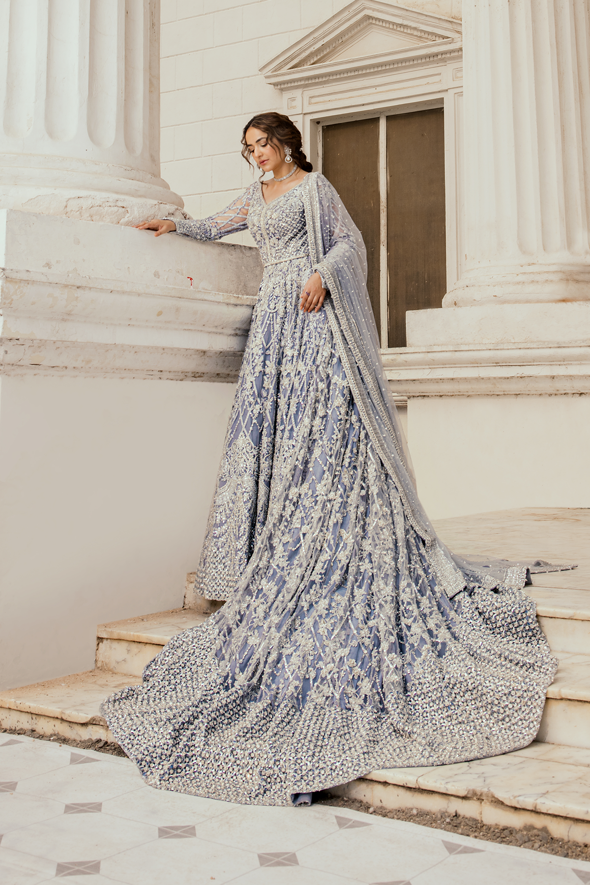 Erum Khan | Iris Bridal Couture 24 | MOONLIT MAJESTY by Erum Khan - Designer Dress - Type: Bridal - Available at Libayah - 100% Original