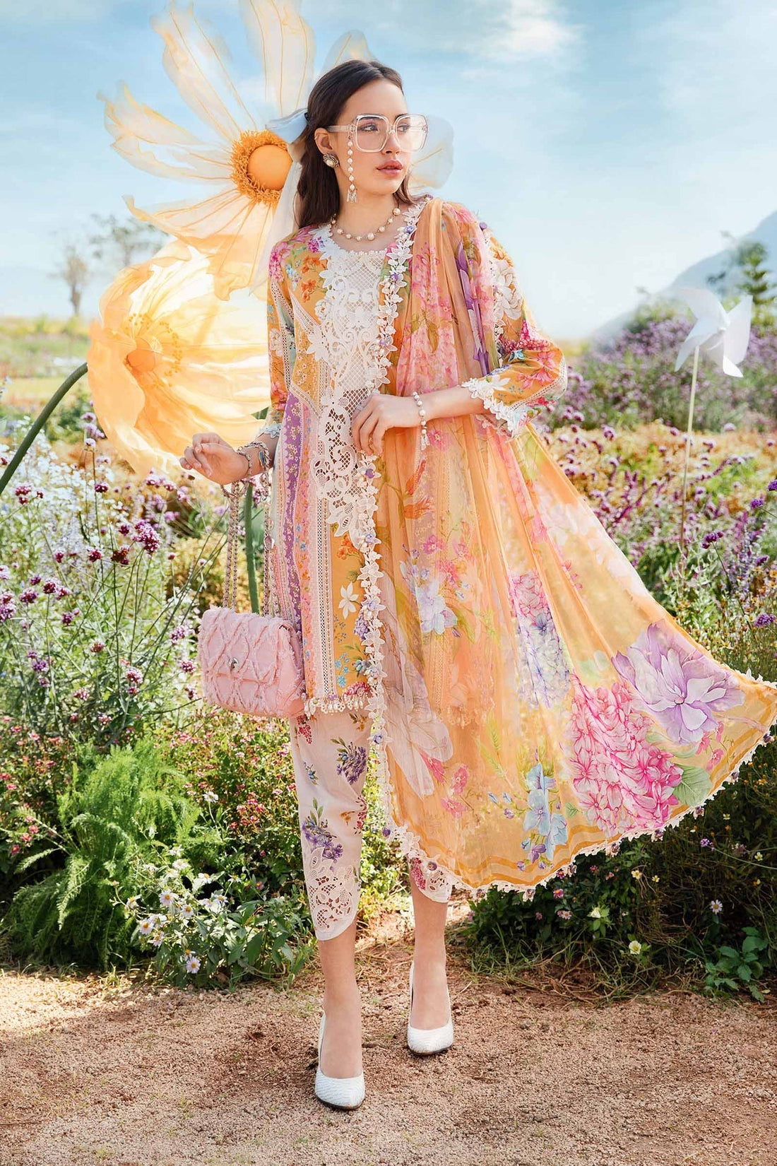 Maria B | M Prints 25 | MPT-2509-A by Maria B - Designer Dress - Type: Ladies Clothes - Available at Libayah - 100% Original