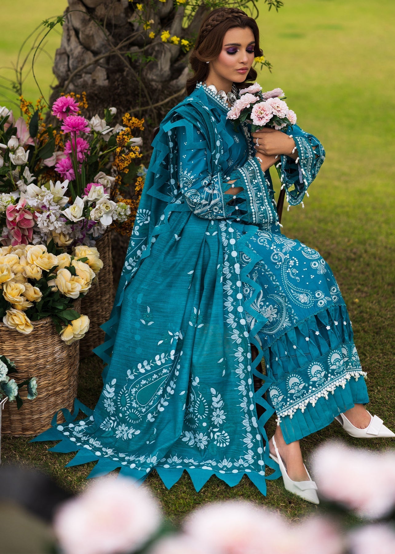 Paras by Pasha | Bloom and Beyond | Sapphire Bloom by Paras by Pasha - Designer Dress - Type: Ladies Clothes - Available at Libayah - 100% Original