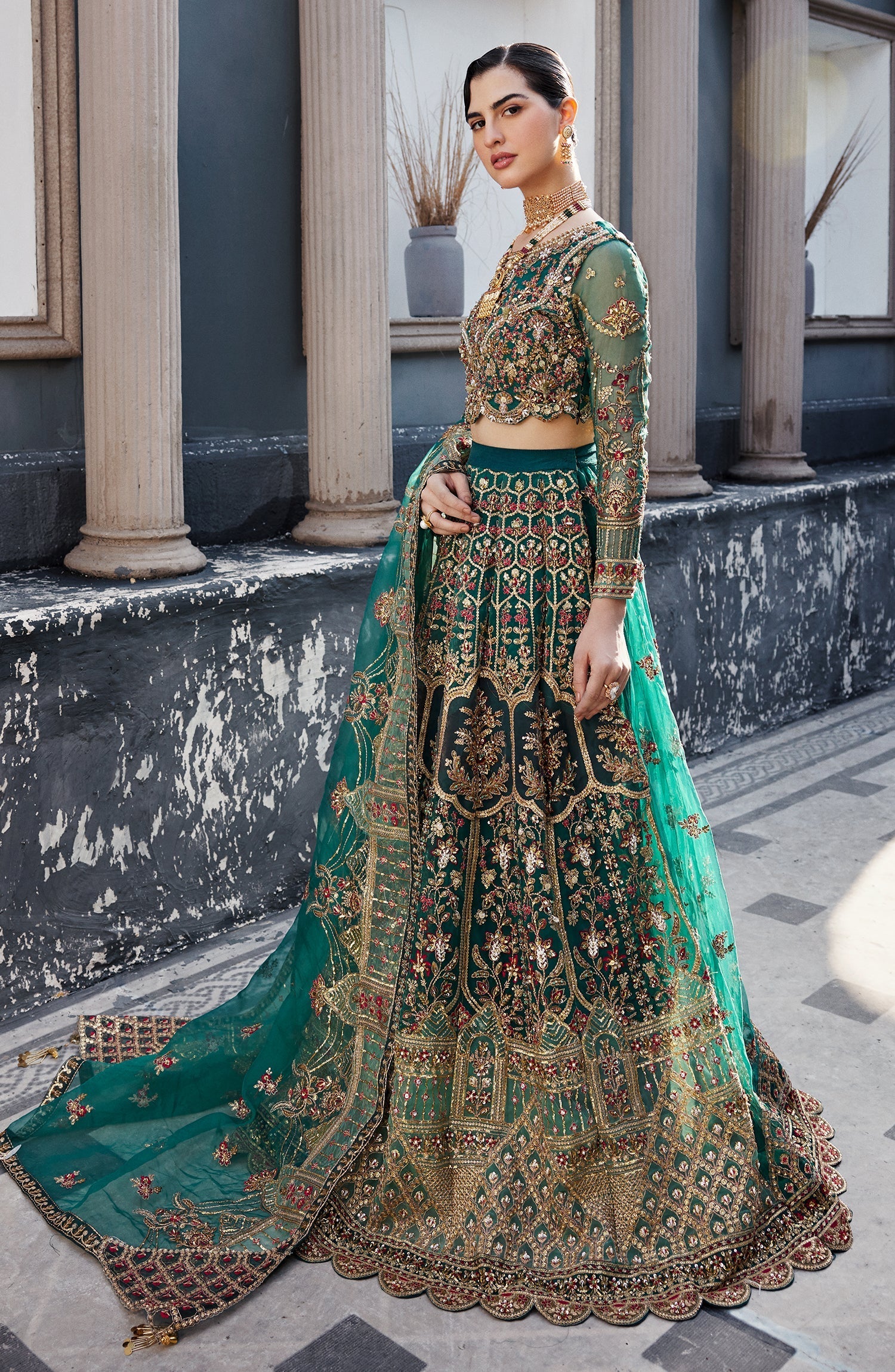 Emaan Adeel | Nawabzadi Wedding Dresses | LALEENA by Emaan Adeel - Designer Dress - Type: Ladies Clothes - Available at Libayah - 100% Original