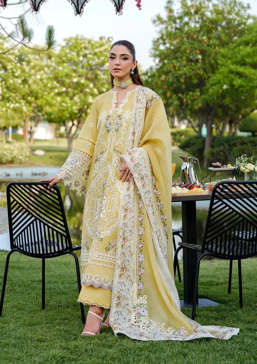 Elaf Premium | Luxury Lawn 25 | ELH-4A DANDELION by Elaf Premium - Designer Dress - Type: Ladies Clothes - Available at Libayah - 100% Original
