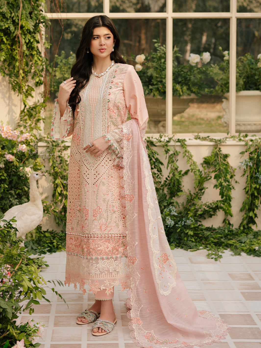 Bin Ilyas | Freesia Embroidered Lawn 25 | 101 - A by Bin Ilyas - Designer Dress - Type: Ladies Clothes - Available at Libayah - 100% Original