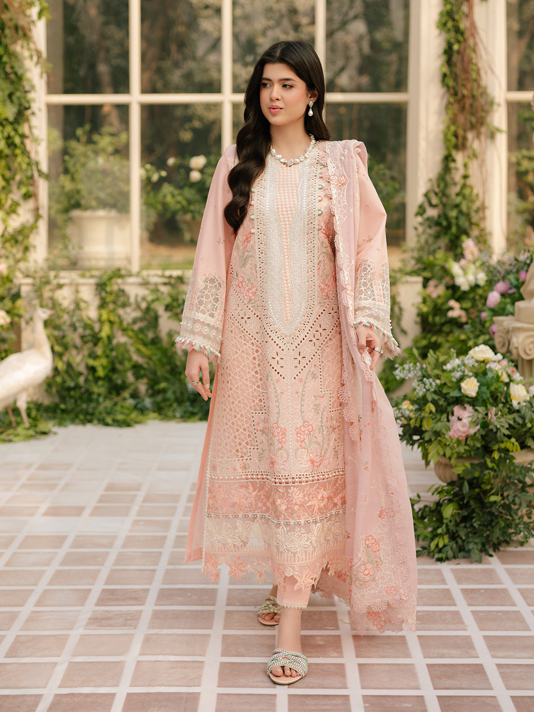 Bin Ilyas | Freesia Embroidered Lawn 25 | 101 - A by Bin Ilyas - Designer Dress - Type: Ladies Clothes - Available at Libayah - 100% Original