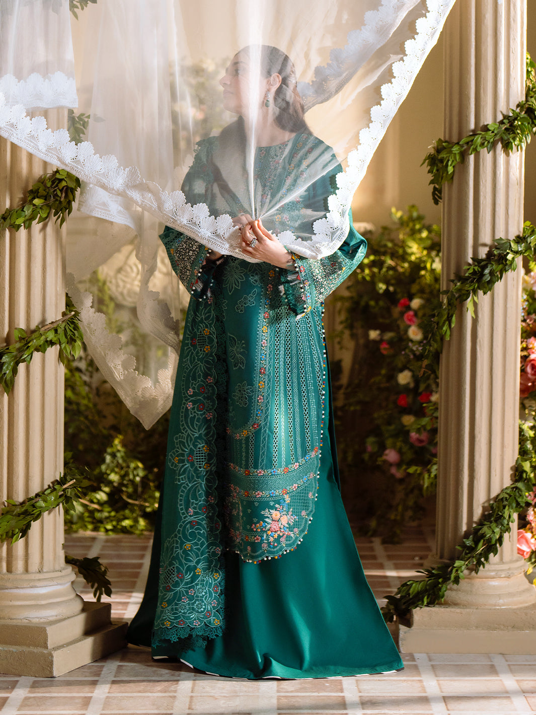 Bin Ilyas | Freesia Embroidered Lawn 25 | 102 - A by Bin Ilyas - Designer Dress - Type: Ladies Clothes - Available at Libayah - 100% Original