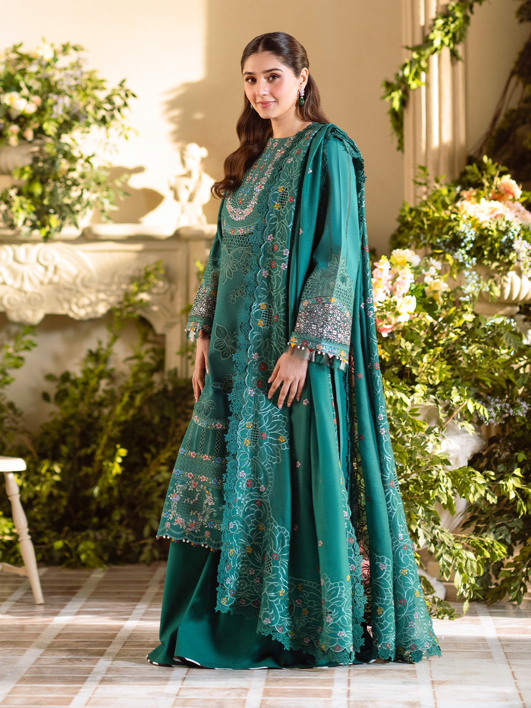 Bin Ilyas | Freesia Embroidered Lawn 25 | 102 - A by Bin Ilyas - Designer Dress - Type: Ladies Clothes - Available at Libayah - 100% Original