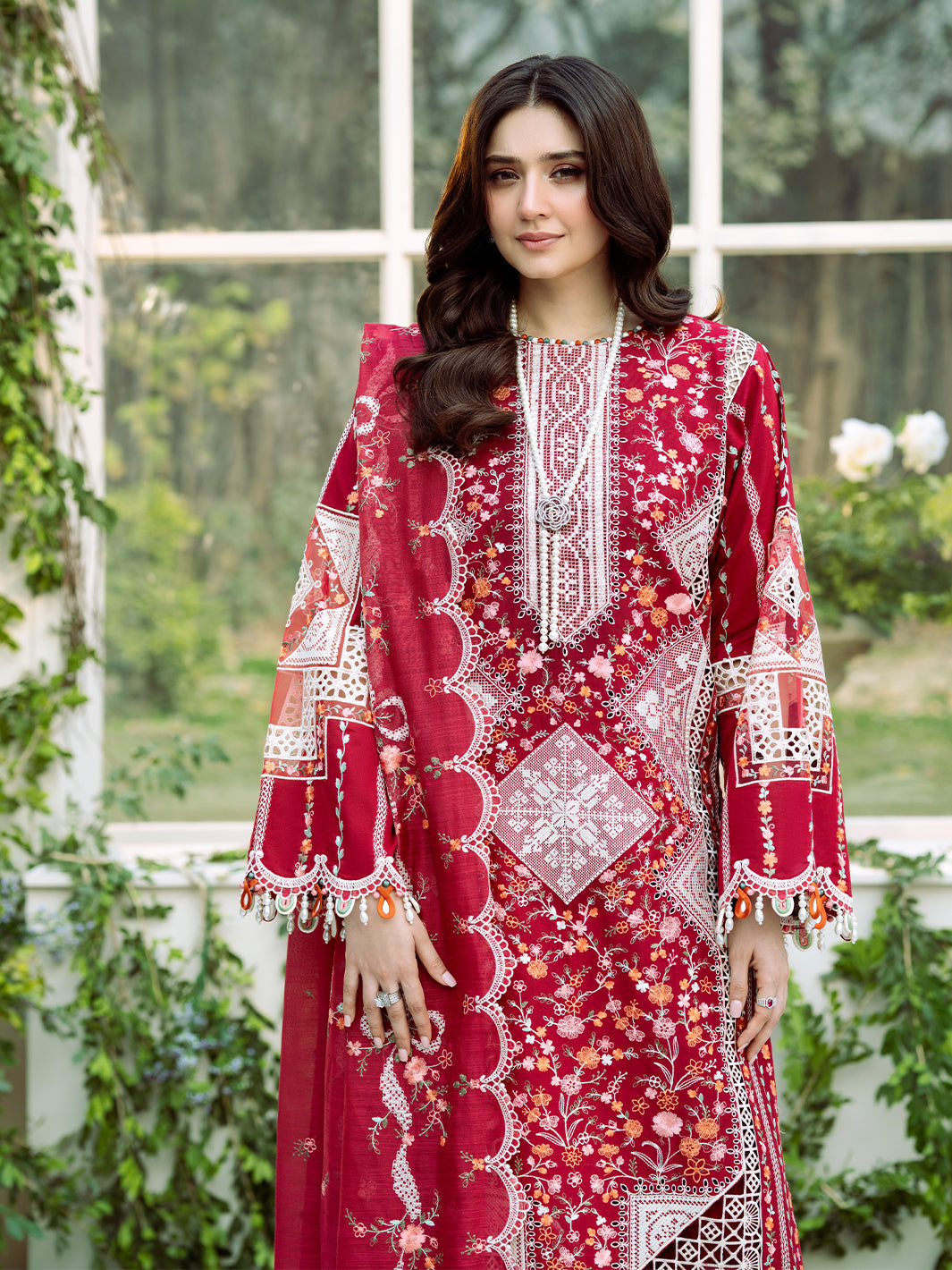 Bin Ilyas | Freesia Embroidered Lawn 25 | 103 - A by Bin Ilyas - Designer Dress - Type: Ladies Clothes - Available at Libayah - 100% Original