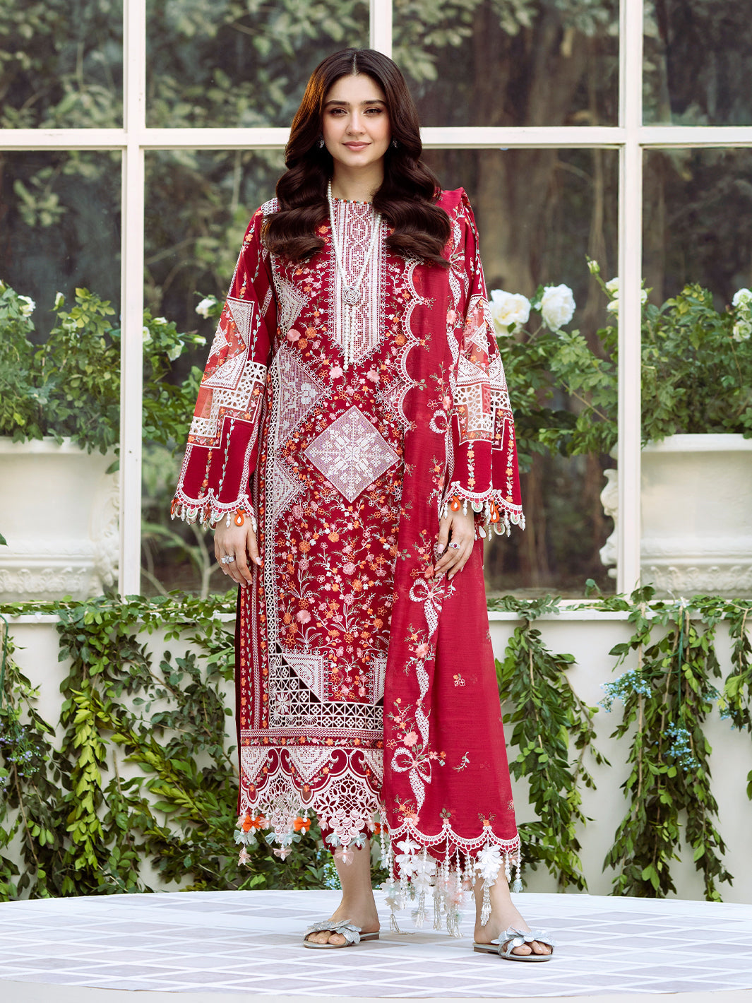 Bin Ilyas | Freesia Embroidered Lawn 25 | 103 - A by Bin Ilyas - Designer Dress - Type: Ladies Clothes - Available at Libayah - 100% Original