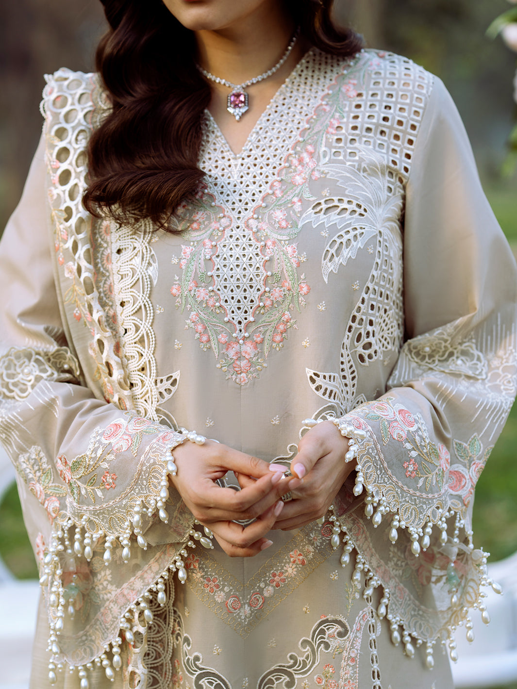 Bin Ilyas | Freesia Embroidered Lawn 25 | 104 - B by Bin Ilyas - Designer Dress - Type: Ladies Clothes - Available at Libayah - 100% Original