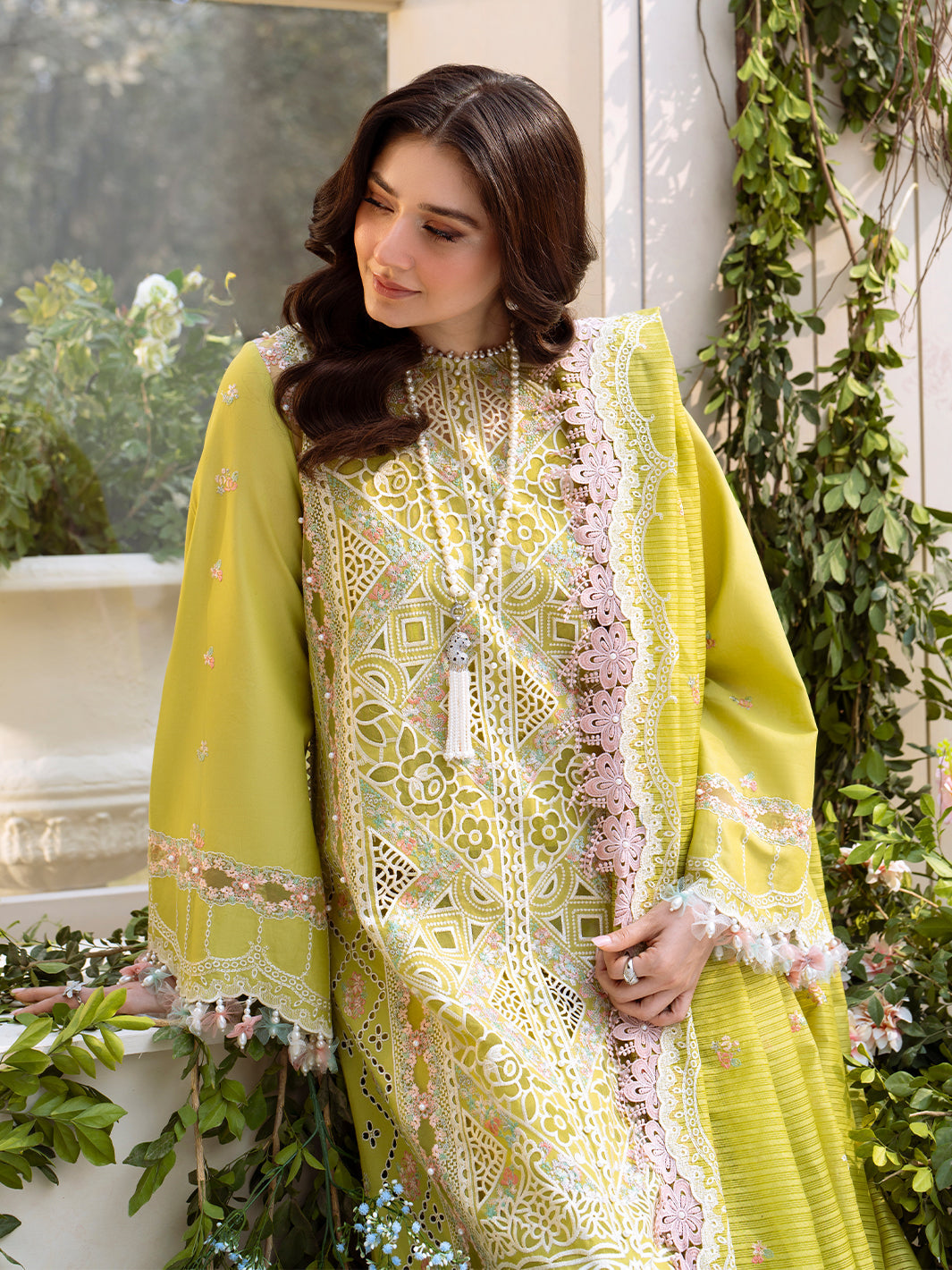 Bin Ilyas | Freesia Embroidered Lawn 25 | 105 - A by Bin Ilyas - Designer Dress - Type: Ladies Clothes - Available at Libayah - 100% Original