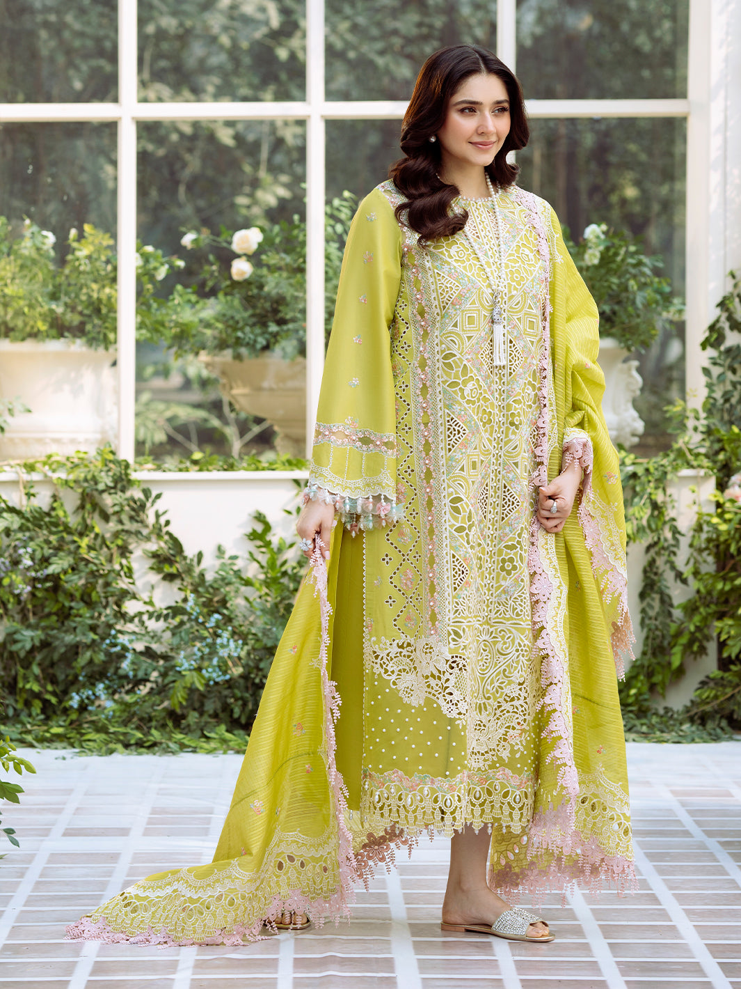 Bin Ilyas | Freesia Embroidered Lawn 25 | 105 - A by Bin Ilyas - Designer Dress - Type: Ladies Clothes - Available at Libayah - 100% Original