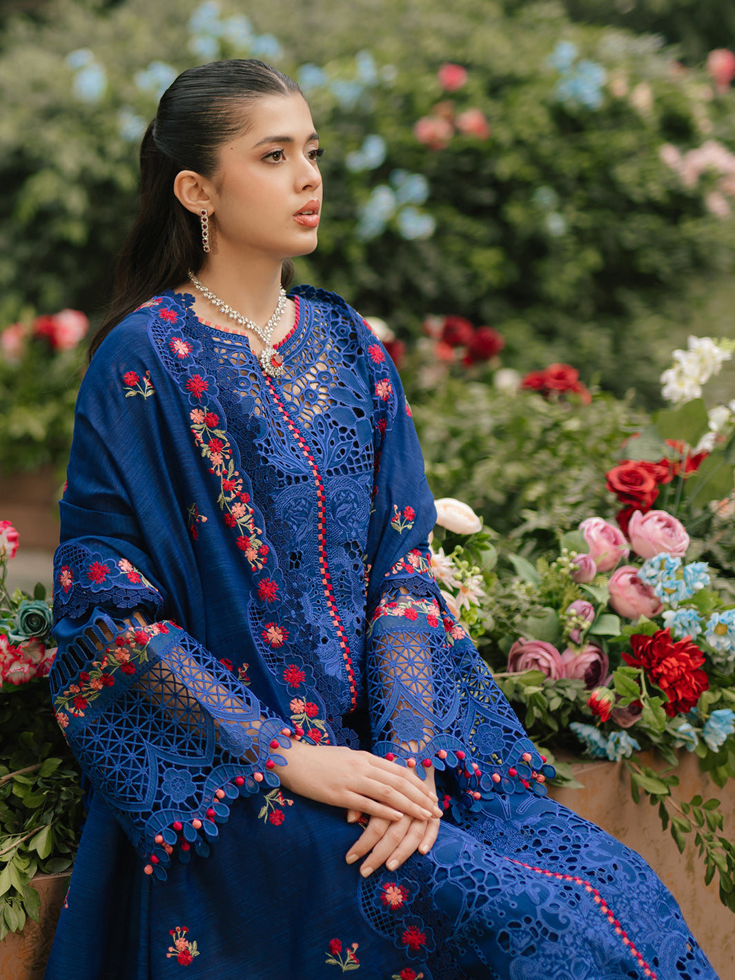 Bin Ilyas | Freesia Embroidered Lawn 25 | 106 - B by Bin Ilyas - Designer Dress - Type: Ladies Clothes - Available at Libayah - 100% Original