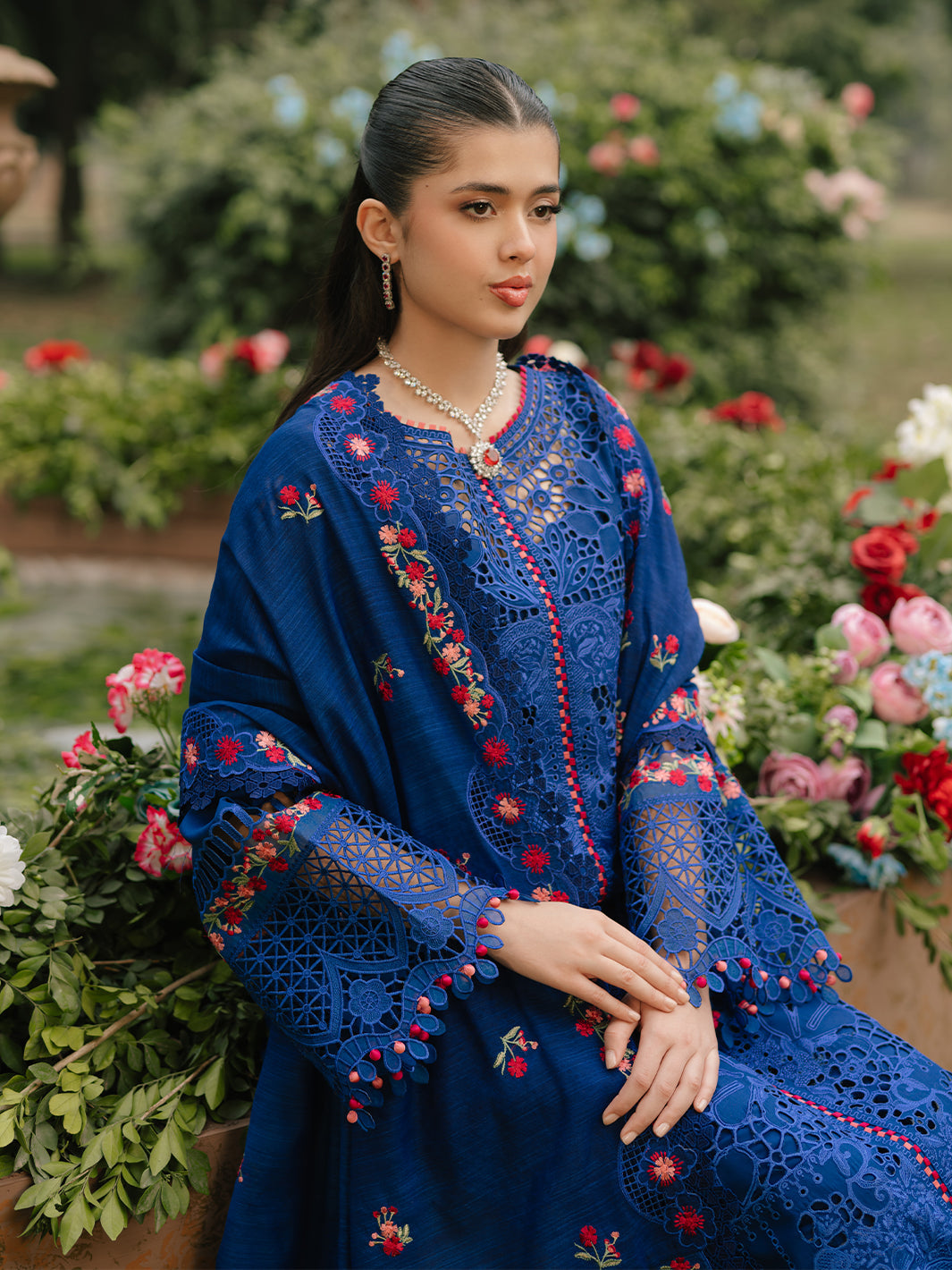 Bin Ilyas | Freesia Embroidered Lawn 25 | 106 - B by Bin Ilyas - Designer Dress - Type: Ladies Clothes - Available at Libayah - 100% Original