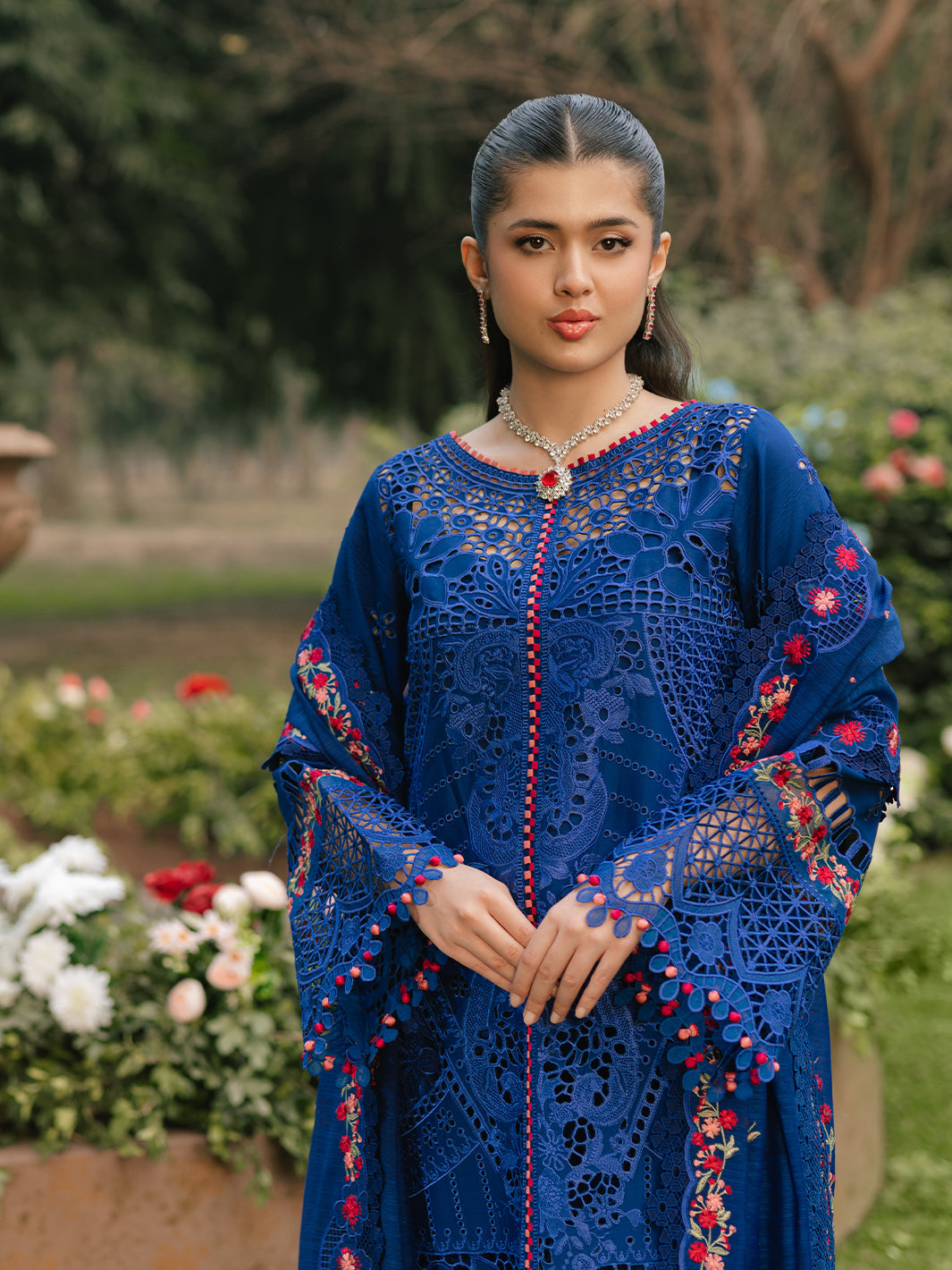 Bin Ilyas | Freesia Embroidered Lawn 25 | 106 - B by Bin Ilyas - Designer Dress - Type: Ladies Clothes - Available at Libayah - 100% Original