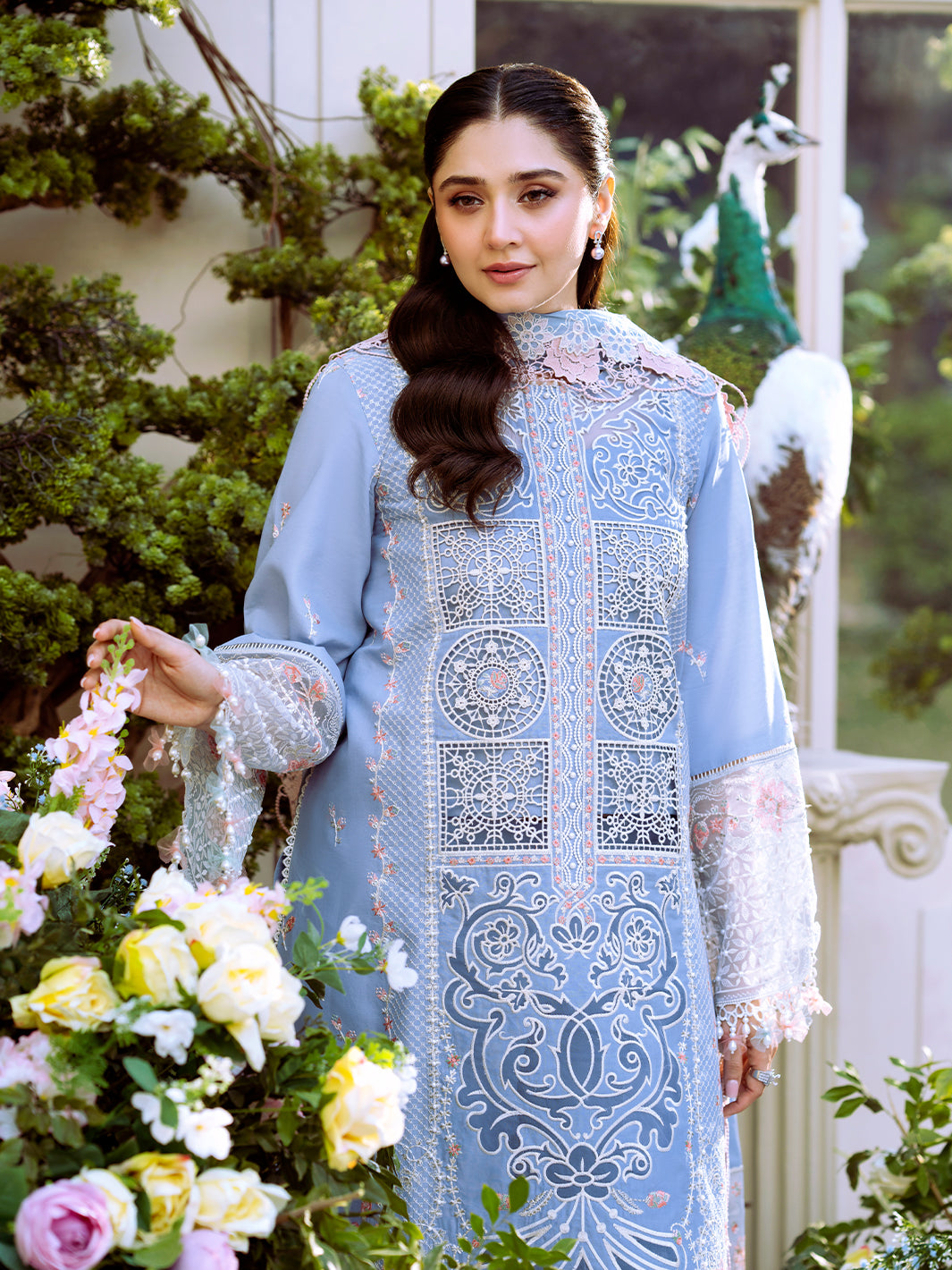 Bin Ilyas | Freesia Embroidered Lawn 25 | 107 - A by Bin Ilyas - Designer Dress - Type: Ladies Clothes - Available at Libayah - 100% Original