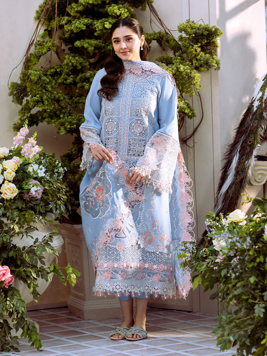 Bin Ilyas | Freesia Embroidered Lawn 25 | 107 - A by Bin Ilyas - Designer Dress - Type: Ladies Clothes - Available at Libayah - 100% Original