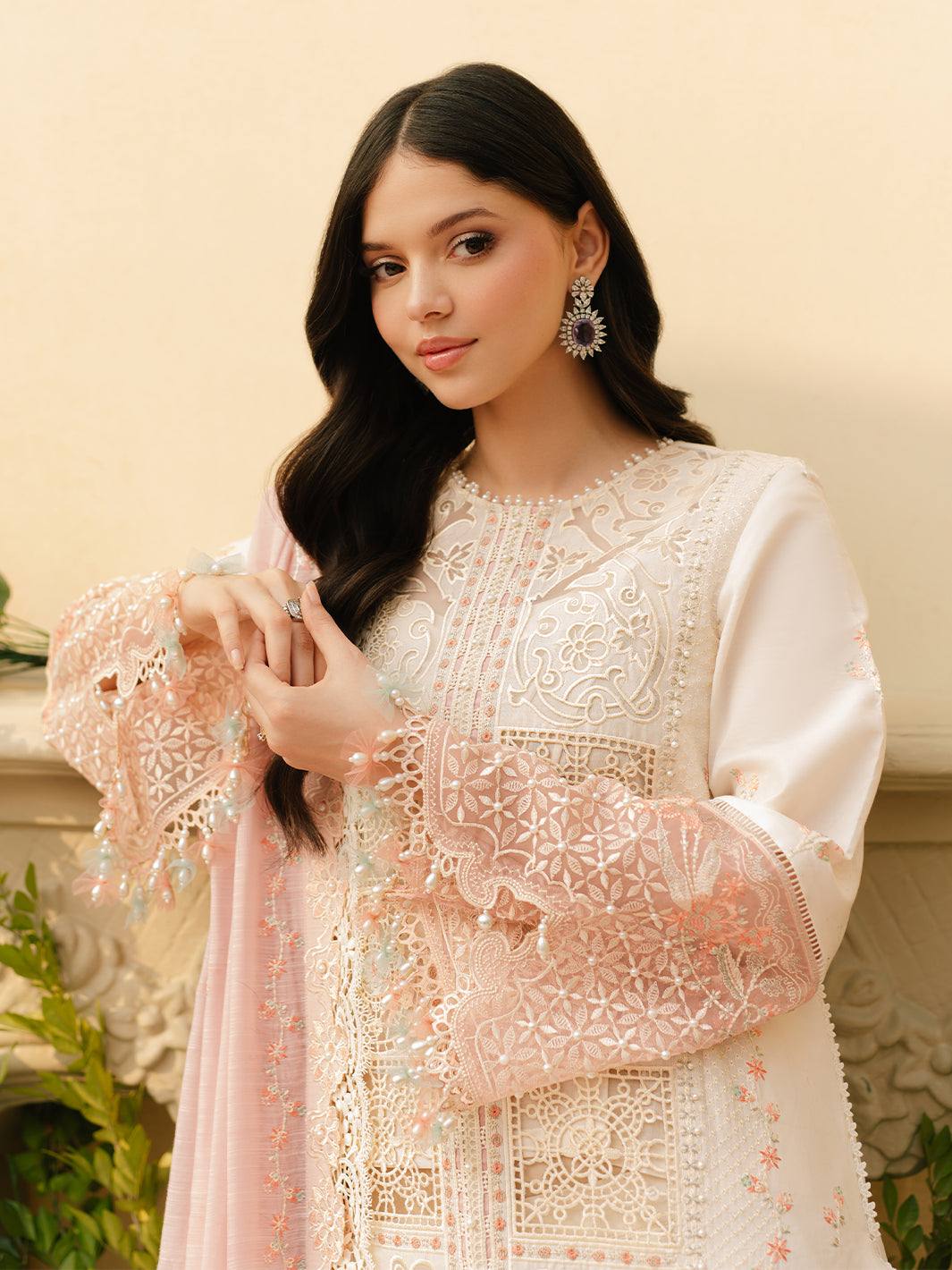 Bin Ilyas | Freesia Embroidered Lawn 25 | 107 - B by Bin Ilyas - Designer Dress - Type: Ladies Clothes - Available at Libayah - 100% Original