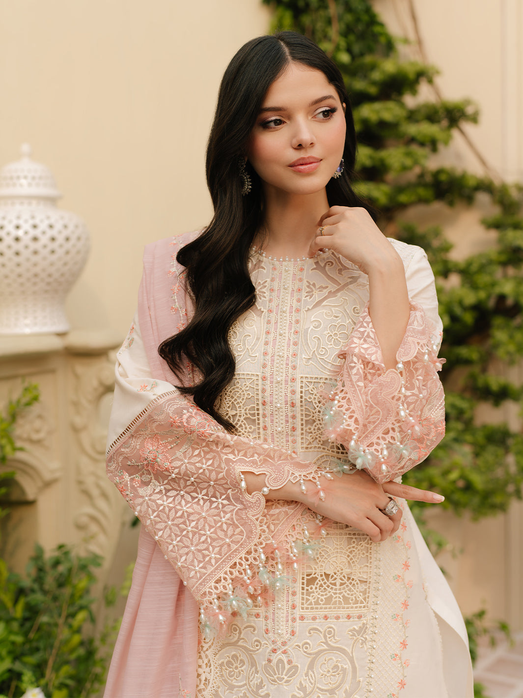Bin Ilyas | Freesia Embroidered Lawn 25 | 107 - B by Bin Ilyas - Designer Dress - Type: Ladies Clothes - Available at Libayah - 100% Original