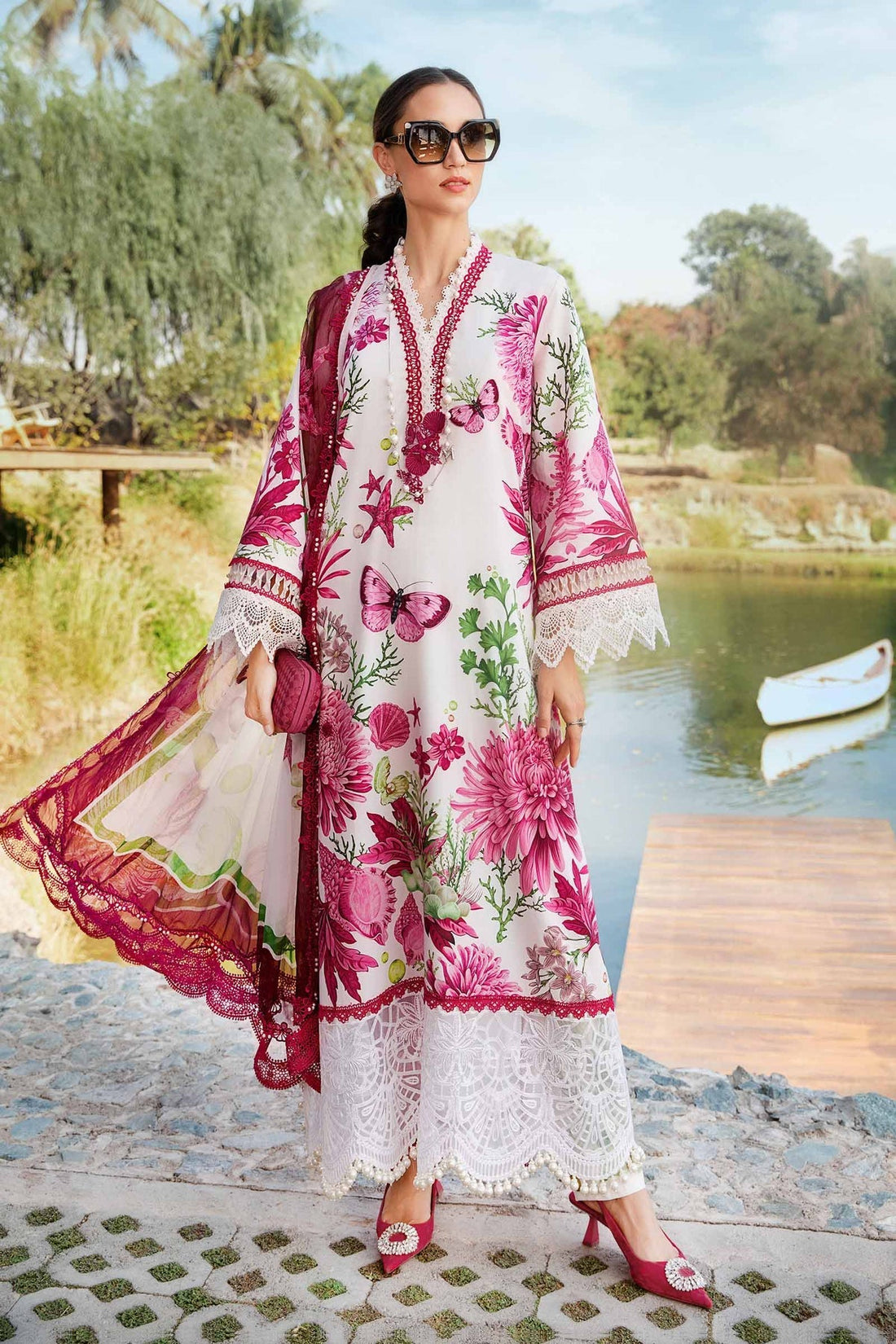 Maria B | M Prints 25 | MPT-2510-A by Maria B - Designer Dress - Type: Ladies Clothes - Available at Libayah - 100% Original