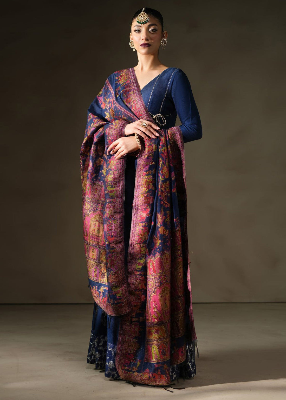 Mahum Asad | Khaani Formals | Mughal Shawl by Mahum Asad - Designer Dress - Type: Ladies Clothes - Available at Libayah - 100% Original