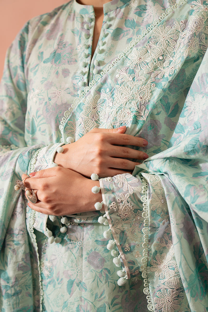 Cross Stitch | Cambric Lawn 24 | MINT HAZE by Cross Stitch - Designer Dress - Type: Casuals - Available at Libayah - 100% Original