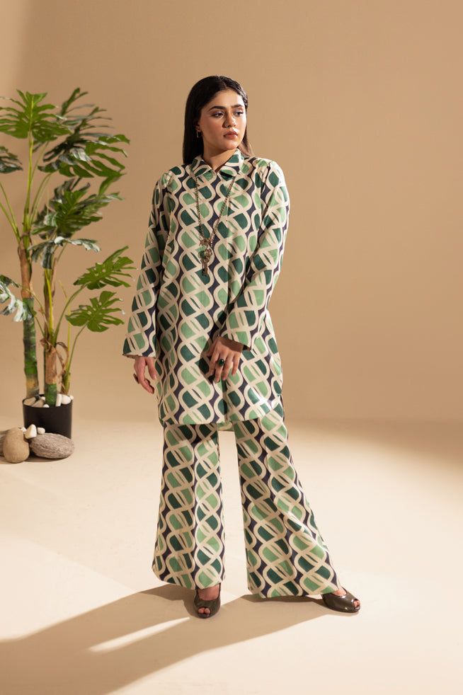 Fozia Khalid | Print Edit | Emeraude by Fozia Khalid - Designer Dress - Type: Casuals - Available at Libayah - 100% Original