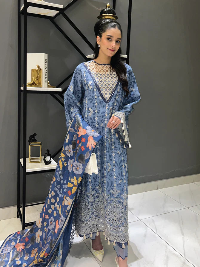 Faiza Faisal | Maya Luxury Lawn | Gamze by Faiza Faisal - Designer Dress - Type: Ladies Clothes - Available at Libayah - 100% Original