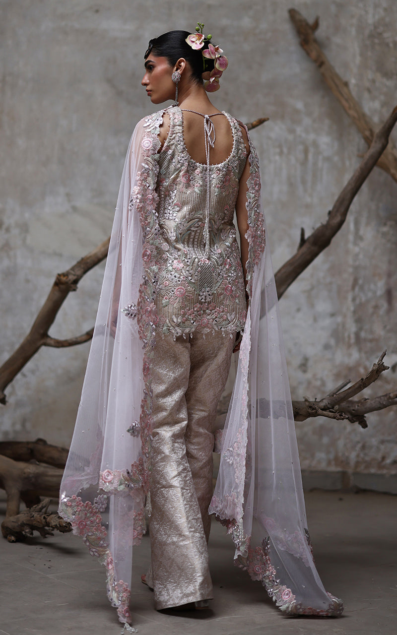 Threads and Motifs | Formal Dresses 25 | Organza Embroidered Shirt by Threads and Motifs - Designer Dress  - Type : Ladies Clothes - Available at Libayah - 100% Original 
