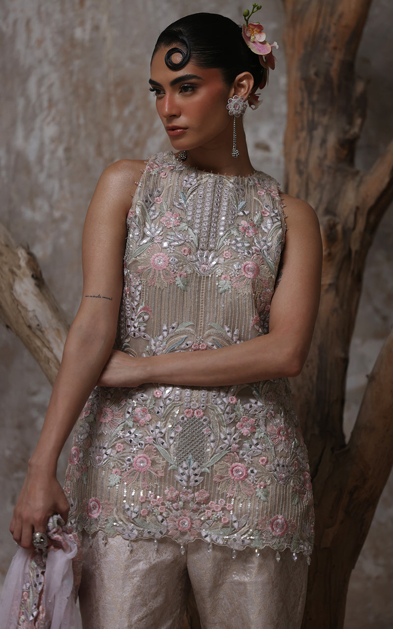 Threads and Motifs | Formal Dresses 25 | Organza Embroidered Shirt by Threads and Motifs - Designer Dress  - Type : Ladies Clothes - Available at Libayah - 100% Original 