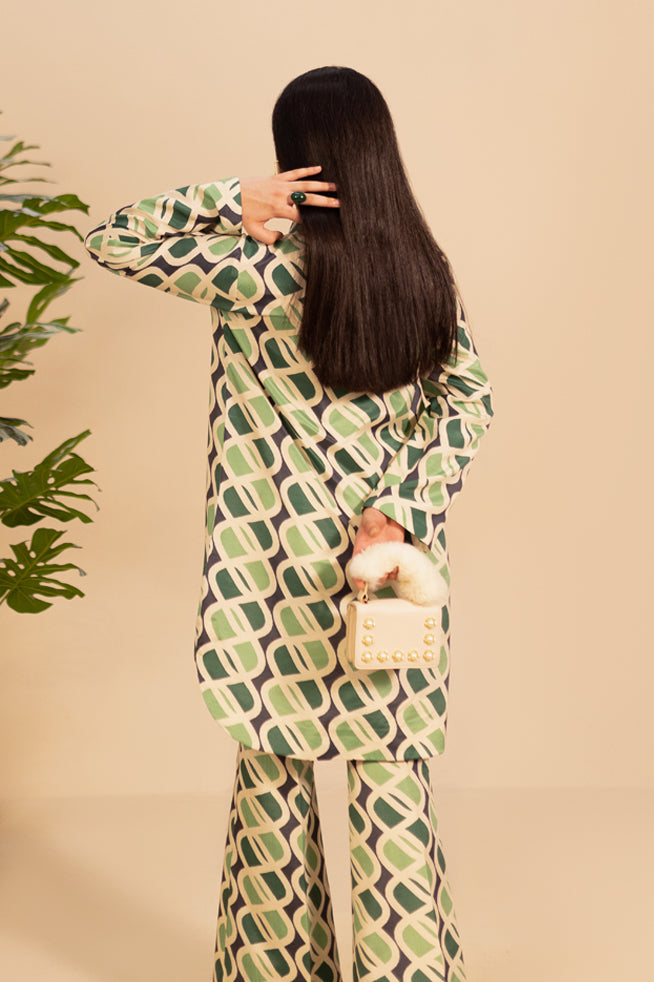 Fozia Khalid | Print Edit | Emeraude by Fozia Khalid - Designer Dress - Type: Casuals - Available at Libayah - 100% Original